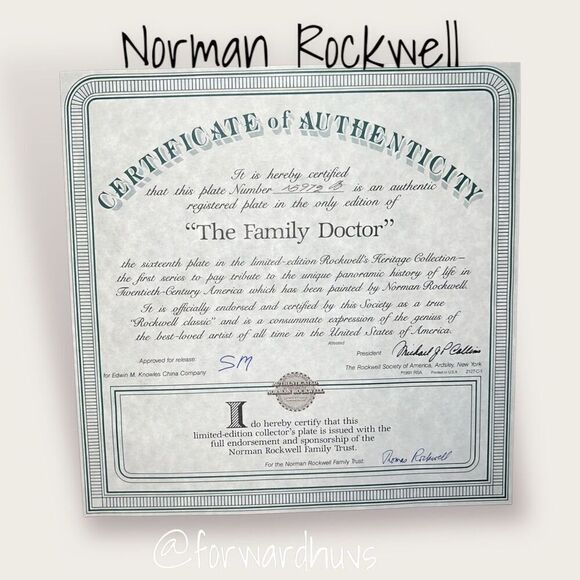 Norman Rockwell Heritage Collection Limited Edition Plate  “The Family Doctor” - Picture 4 of 7